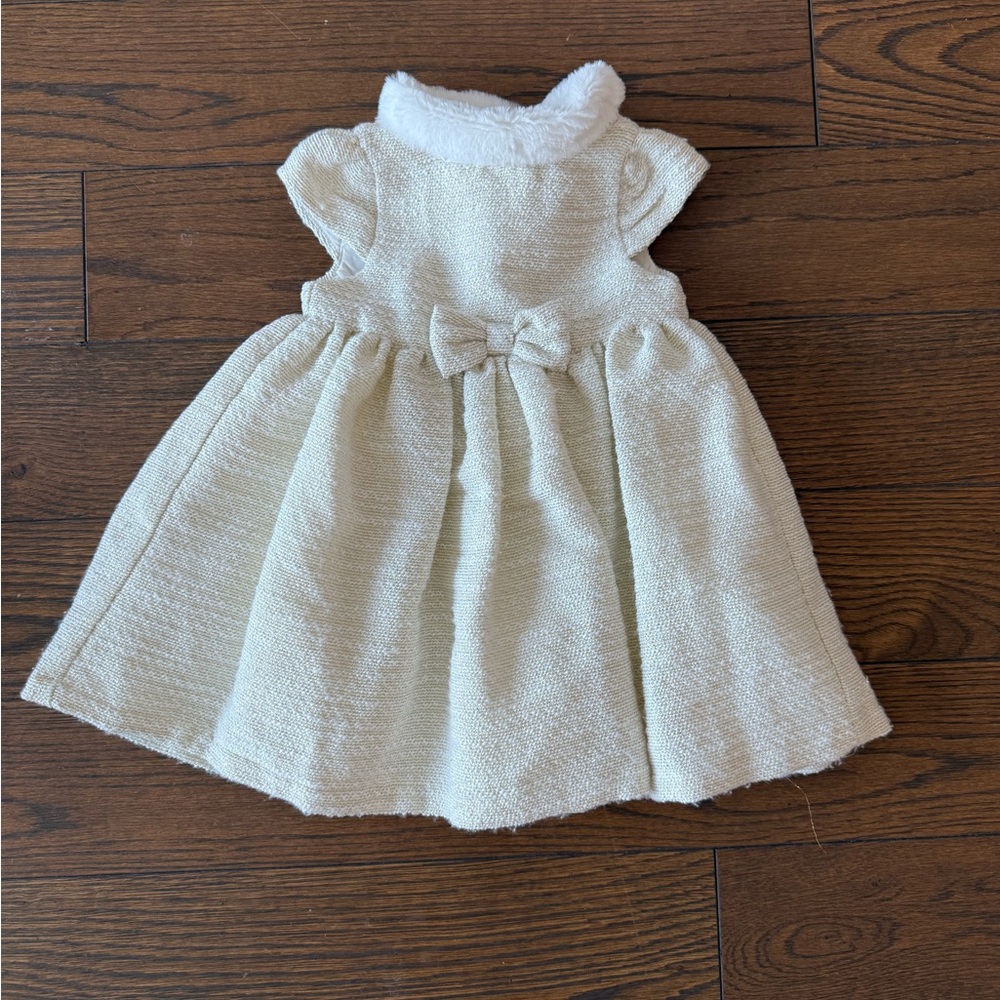 Little Me Cream Fuzzy Baby Outfit